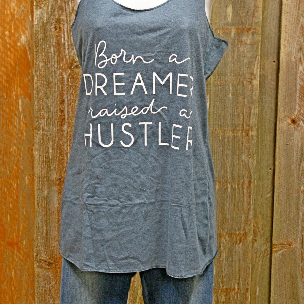 Born a Dreamer Raised a Hustler Racerback Tank Top - Picture 3 of 5